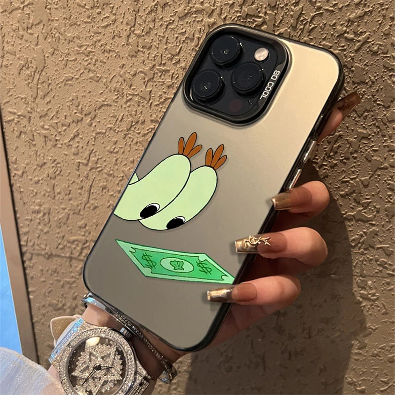 见钱眼开金属按键苹果14promax手机壳iPhone13pro12/11全包壳防摔