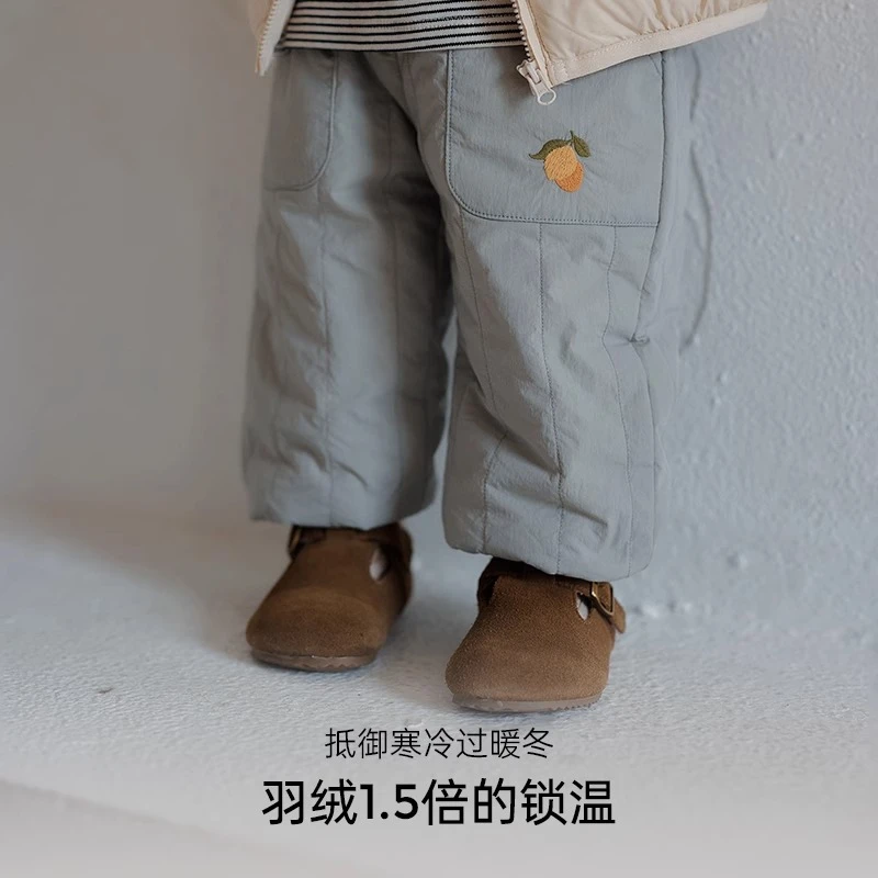 OakFamily儿童束脚裤夹棉冬长裤卫裤3M新雪丽休闲裤
