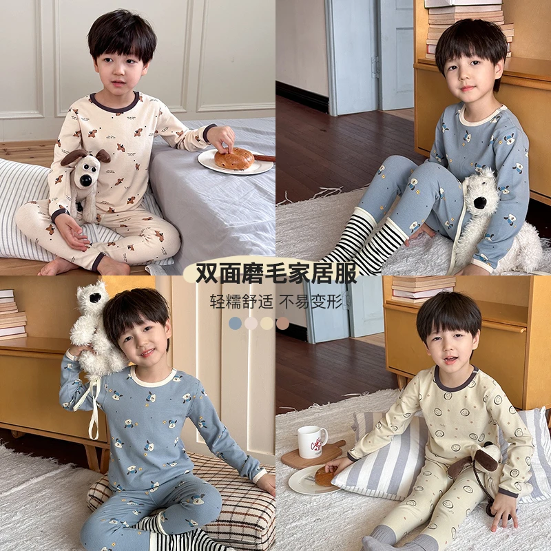 冬装新品 ivan家童装2024中大童男童女童家居服内搭打底衫 NH1135