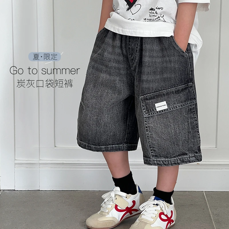 【裤子，110-120】男童斜口袋牛仔裤儿童短裤 ivan家童装 昕 DZ4133