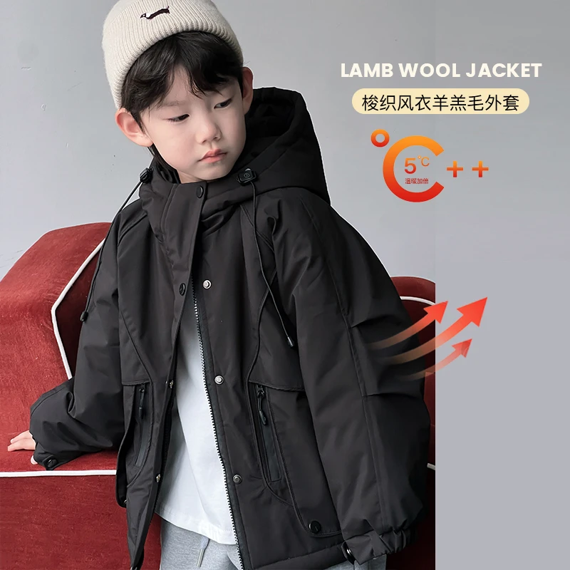 冬装新品 ivan家童装2024男童女童中大童加绒工装外套 昕DZ4438