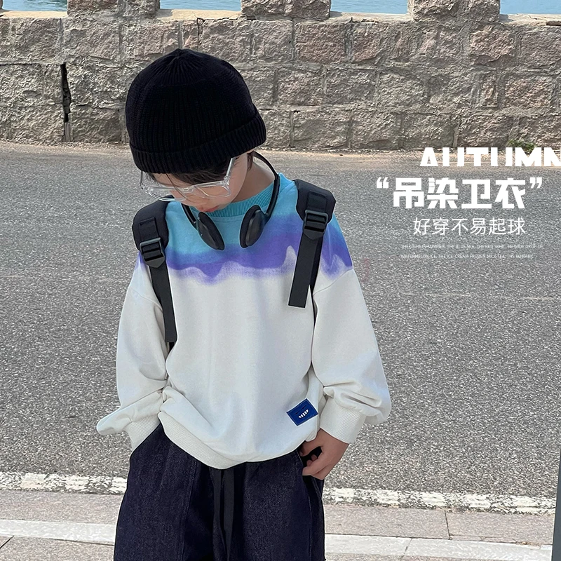 【直播浮力】男童吊染渐变卫衣 ivan家童装 伍  DZ3798