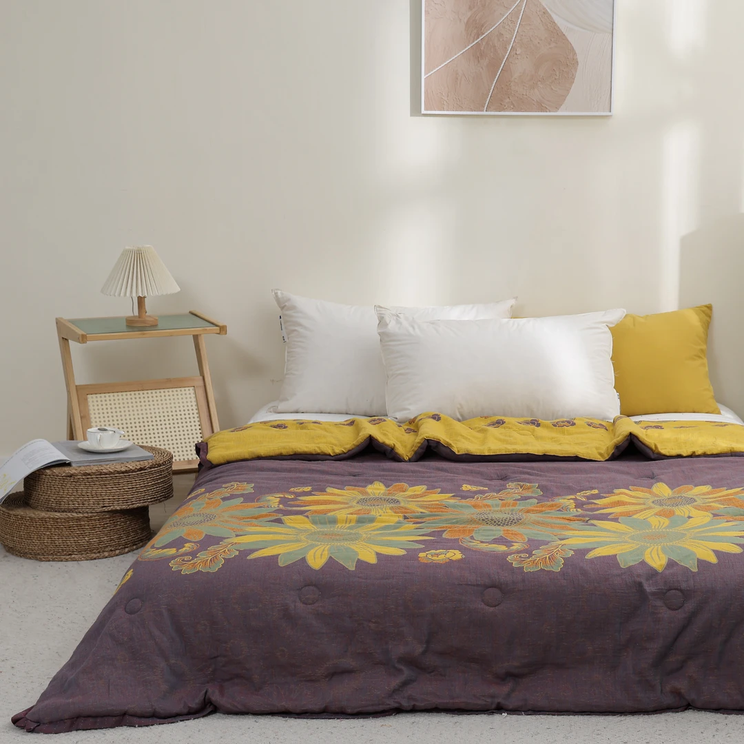 K【雏菊记忆】纯棉双层纱秋冬被200*230cm