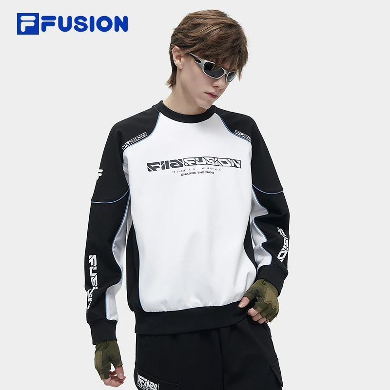 FILA斐乐潮牌男冬季新款高能感时尚风感波粒运动卫衣T11M411208F