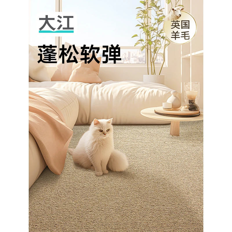 大江客厅卧室可定制大地毯满铺大面积轻奢高端主卧室床边毯格蕾丝