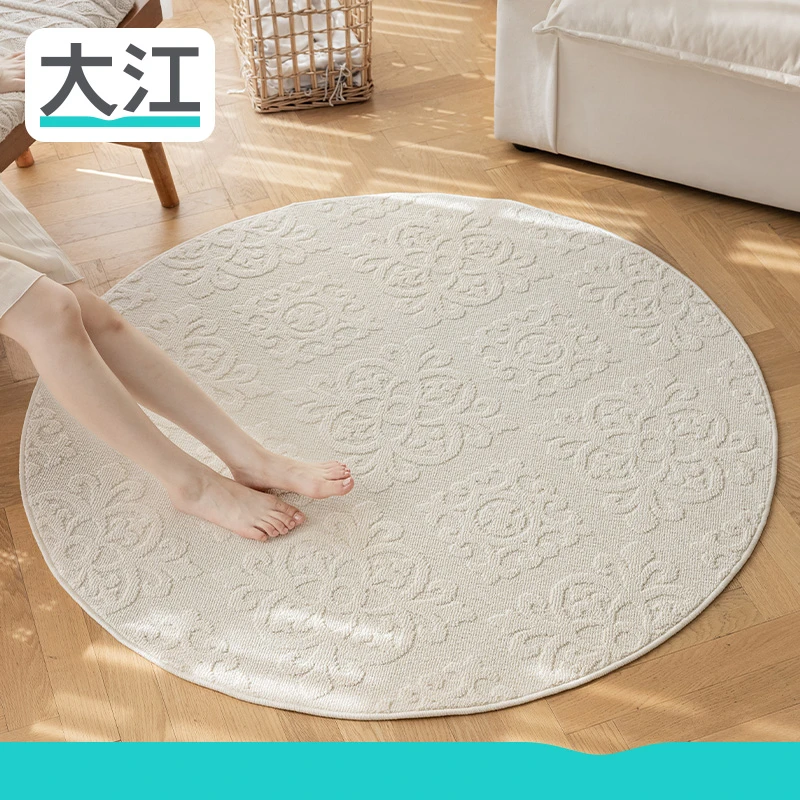 大江客厅地毯圆毯房轻奢高级卧室内床边毯子大面积满铺地垫花图景