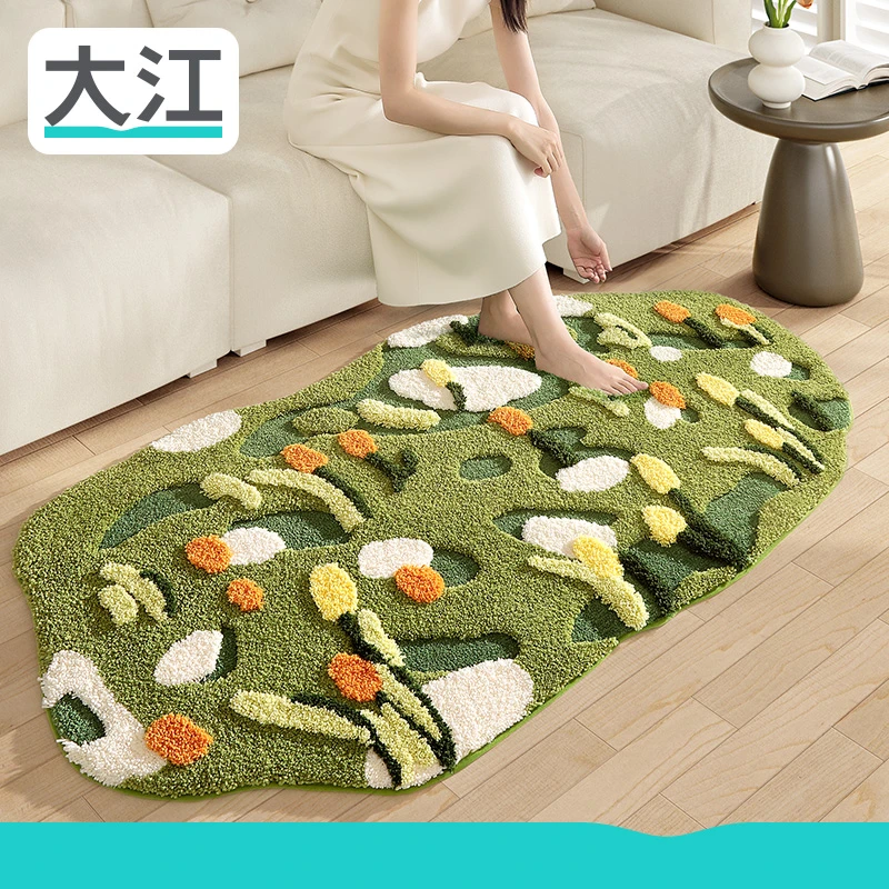 大江卧室床边毯子地毯家用书房垫子客厅观赛搭子防滑垫莫奈花园风