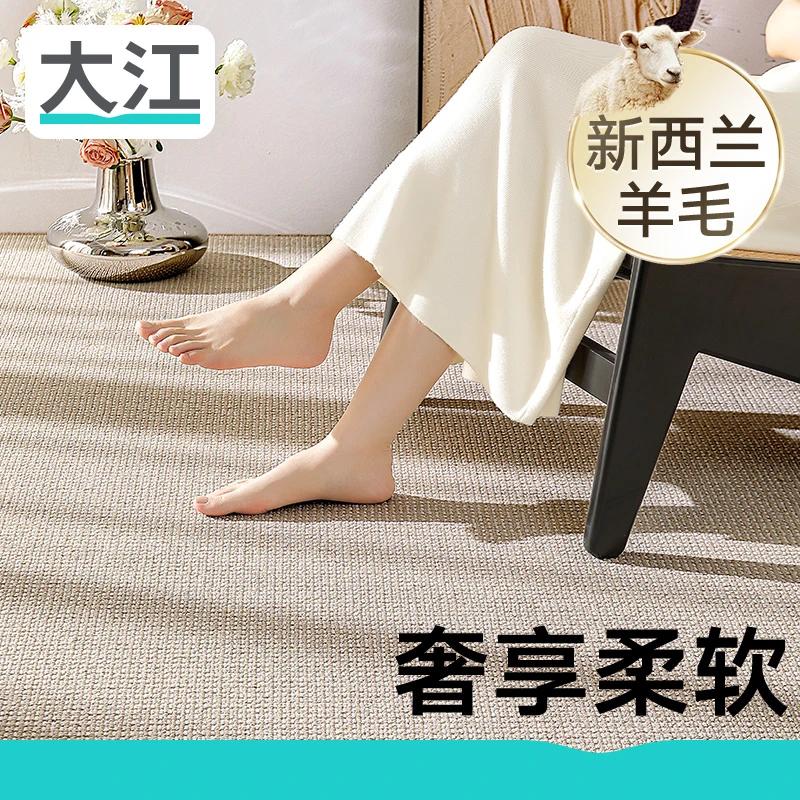 大江客厅地毯家用卧室轻奢高级纯色垫子满铺可定制地垫床边毯劳伦