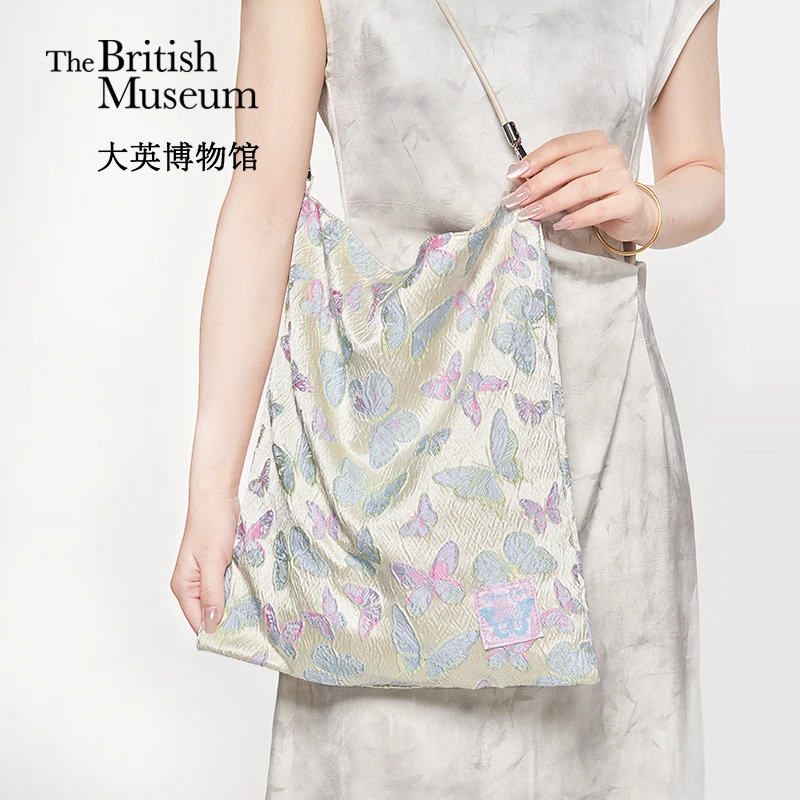 大英博物馆博物志国风蝴蝶提花单肩包送闺蜜生日礼物女生时尚洛