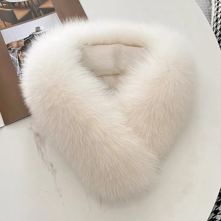 洛瑞兹精选【毛领围脖】狐狸毛围巾保暖百搭暗扣围脖