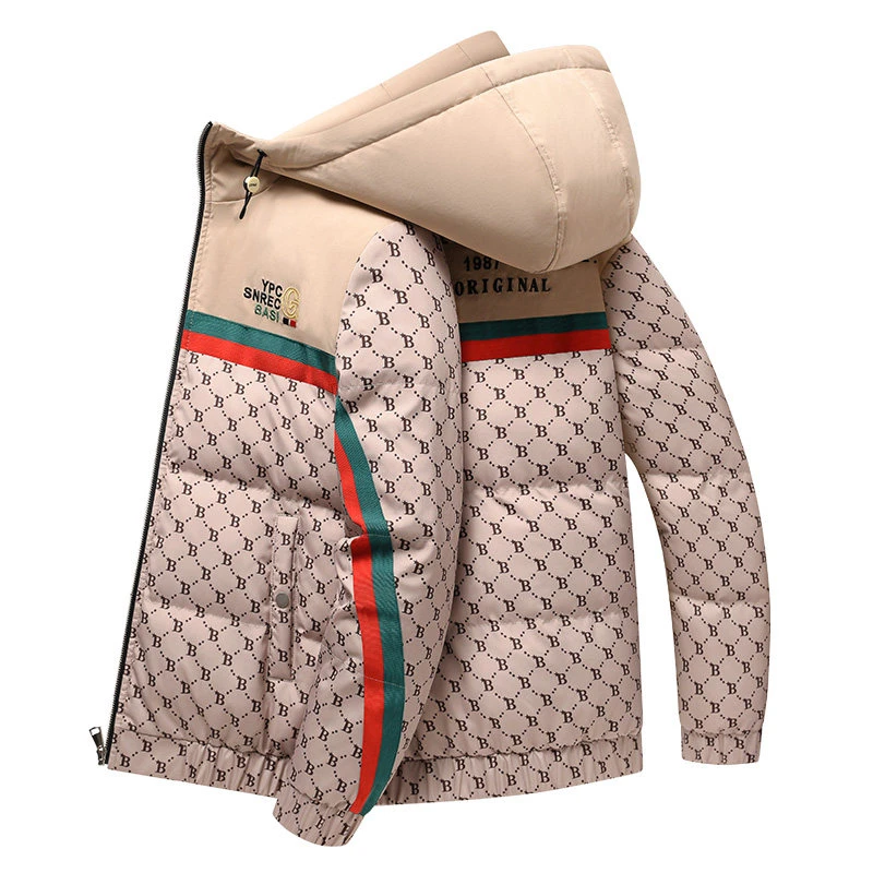 冬季男士棉衣保暖外套2025新款欧货棉服男款修身连帽拼接加厚青年