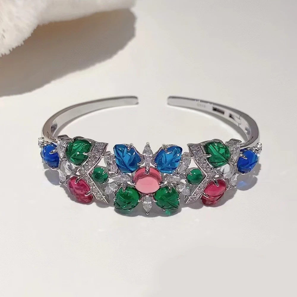 DOWES 925银合成锆石手镯 新品上新水果锦囊手镯设计师精致