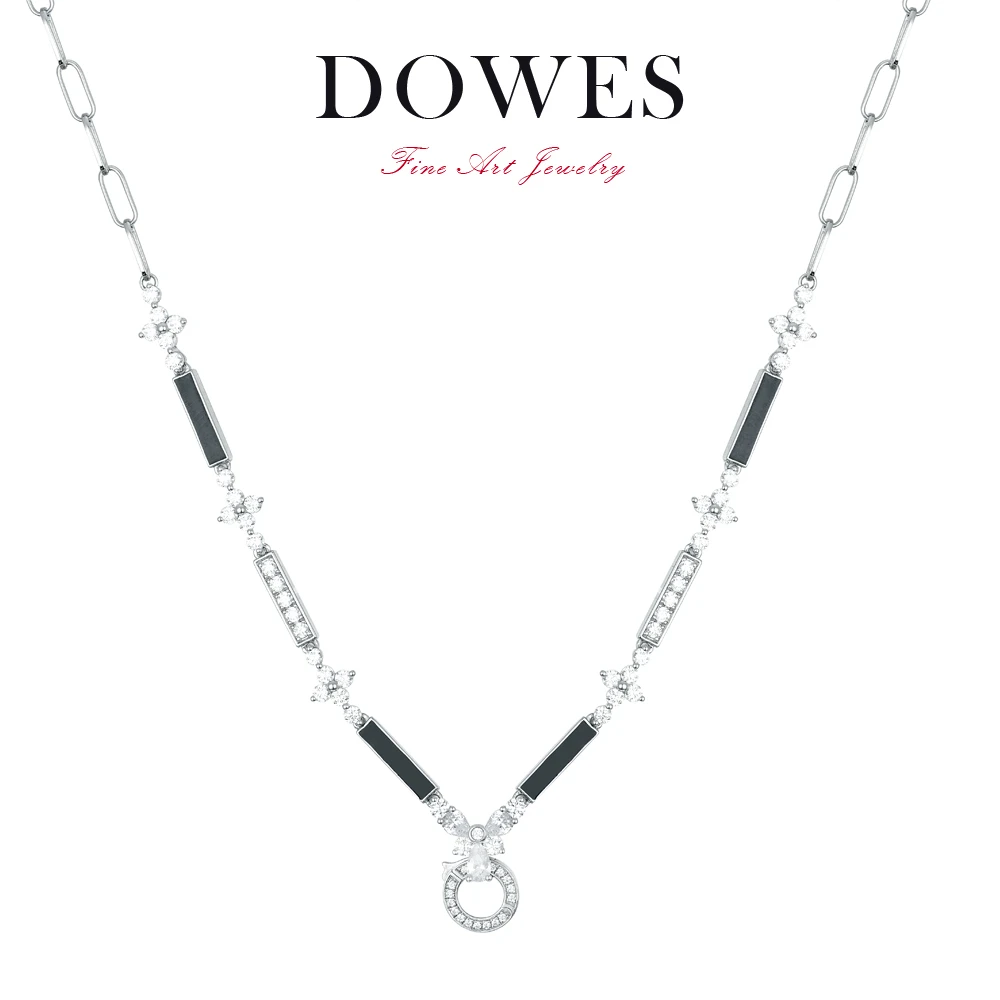 吊坠925银合成锆石 经典百搭坠链万能链项链小众锁骨链银色轻奢