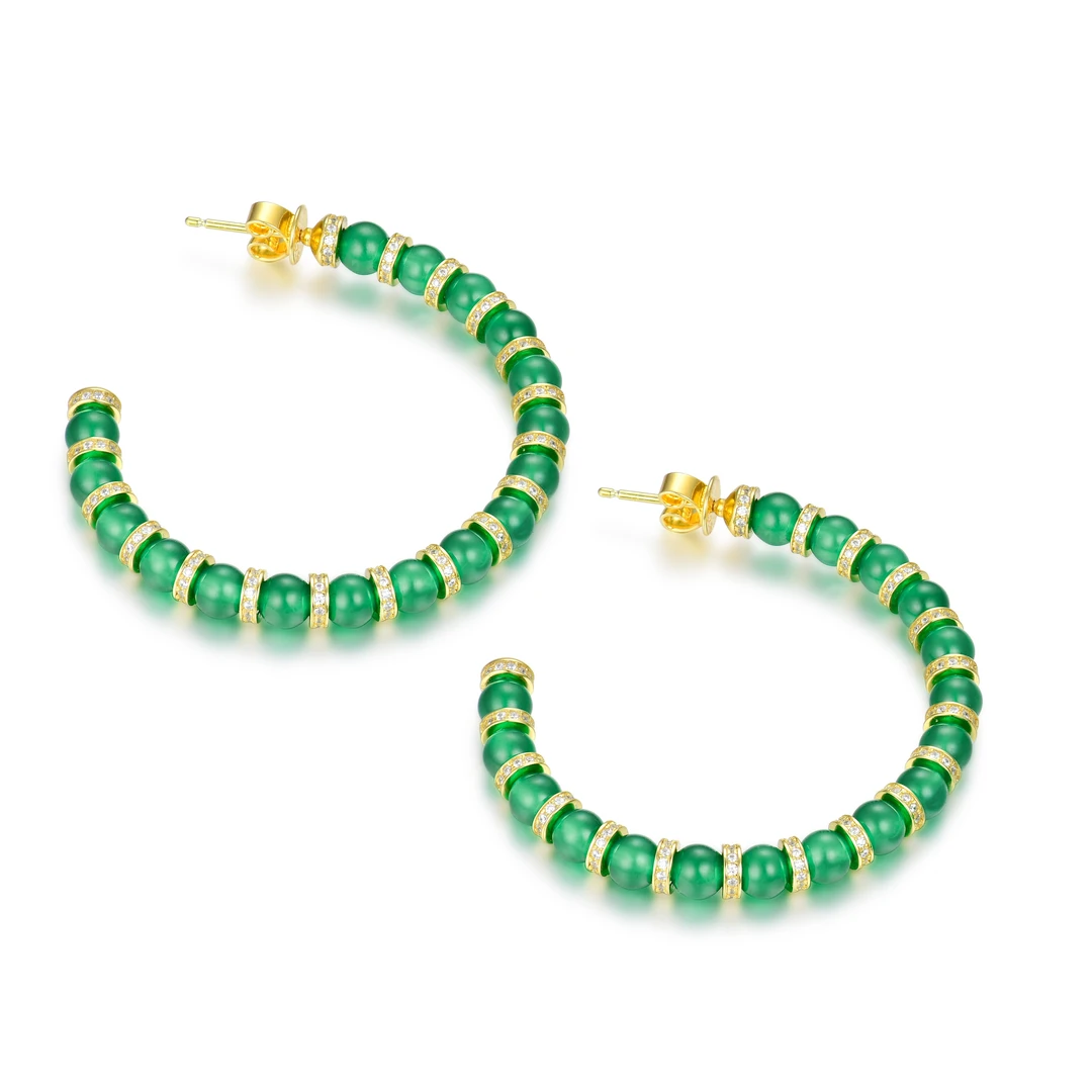 925银合成锆石耳饰 时髦精蛇耳圈复古法式耳环