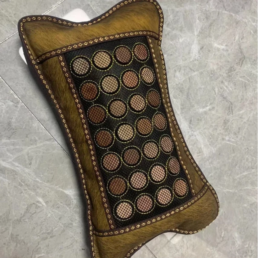 正宗泗滨砭石加热保健枕头成人远红外垫枕凉爽助眠