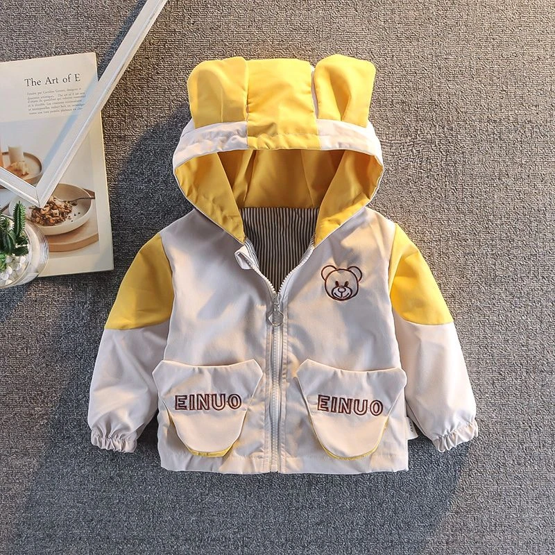 男宝宝外套秋冬季小童连帽上衣韩版潮婴儿衣服秋装男童开衫夹克衫