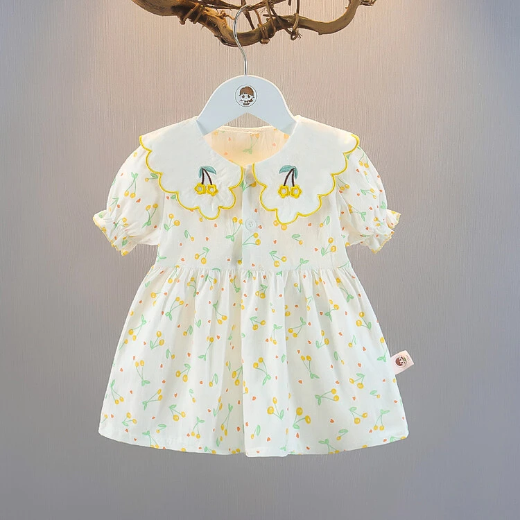 女童连衣裙2025夏季新品女童娃娃裙洋气女宝宝连衣裙公主裙中长款