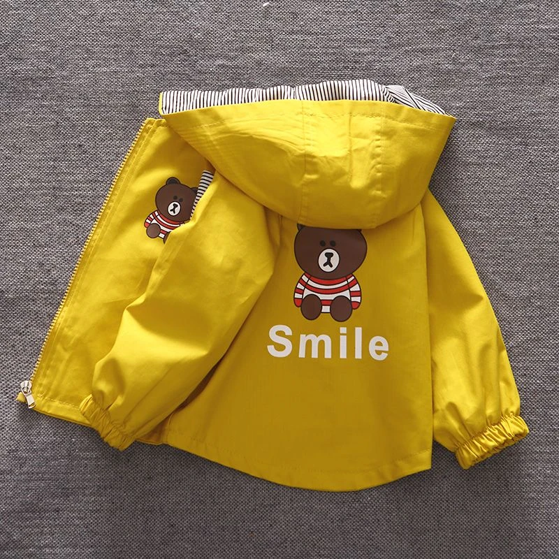 男童外套春秋装新款风衣韩版宝宝夹克潮小童休闲卡通连帽洋气上衣