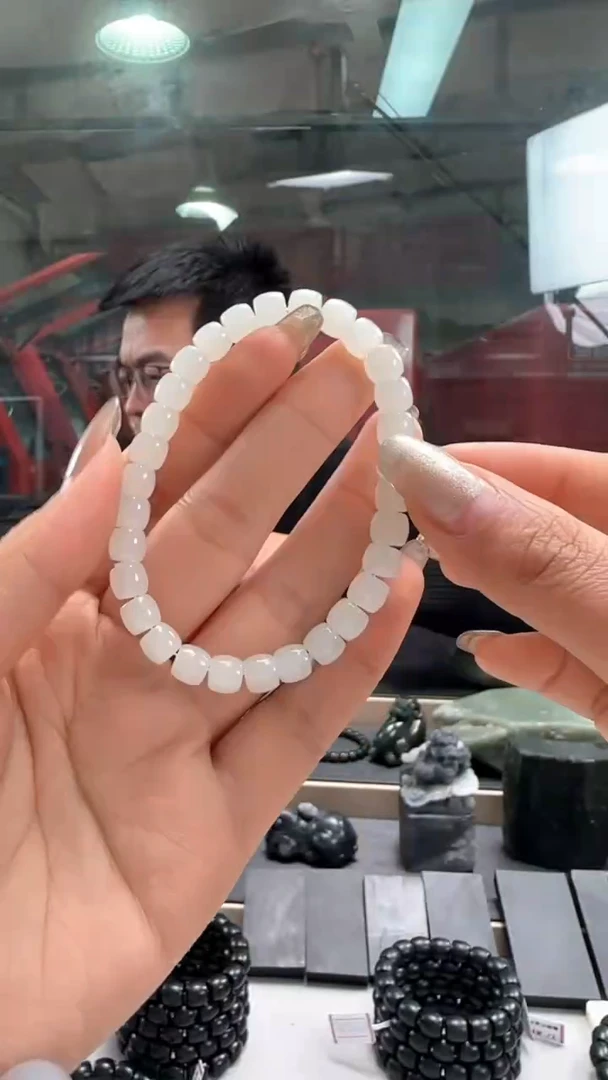 【闪购商品】和田玉颈饰未镶嵌白玉直切6*7手串