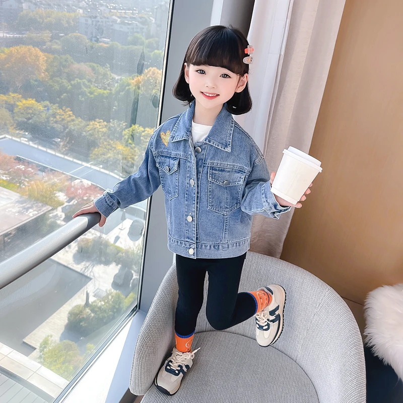 女童牛仔外套亮片绣花春秋季新款大中小儿童装宝宝休闲百搭夹克潮