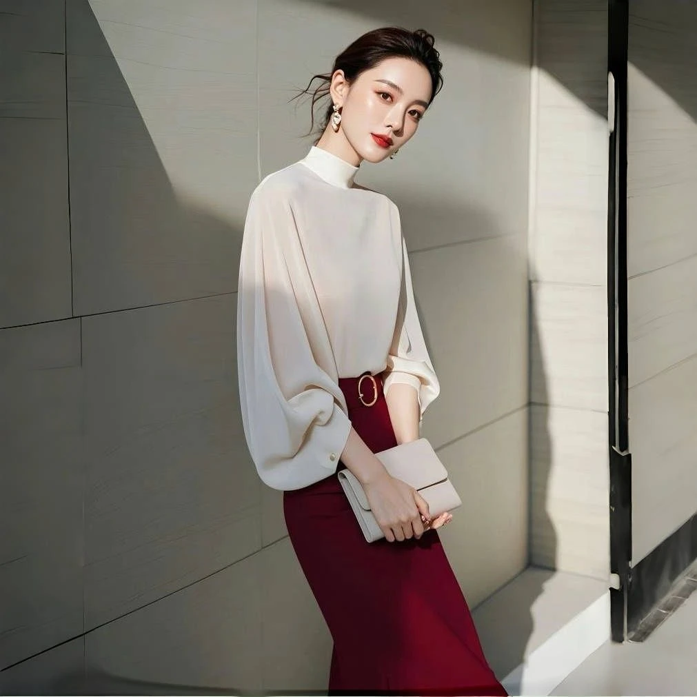 秋季新款时尚复古法式气质高贵洋气精致高级感上衣半身裙显瘦套装