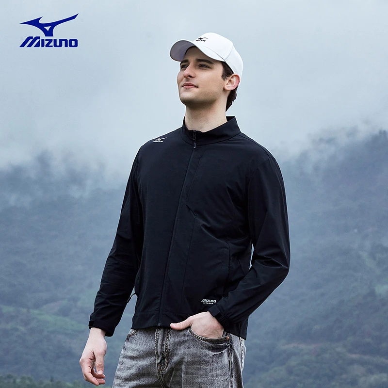 Mizuno/美津浓户外休闲夹克外套男女情侣款春秋季防风弹力登山服