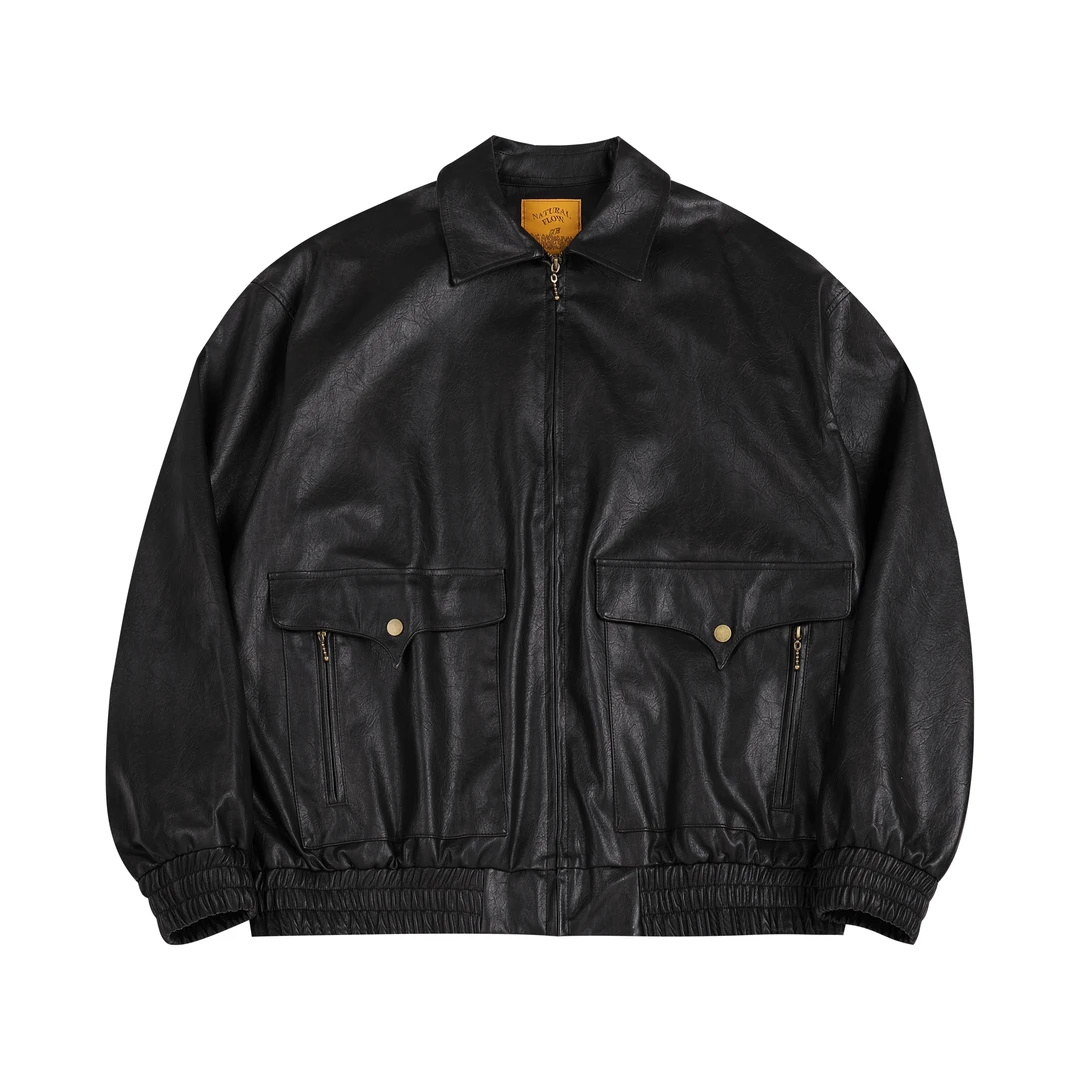 日系JFW-01复古MA1A2夹克重磅皮衣飞行外套立领百搭翻领秋冬简约