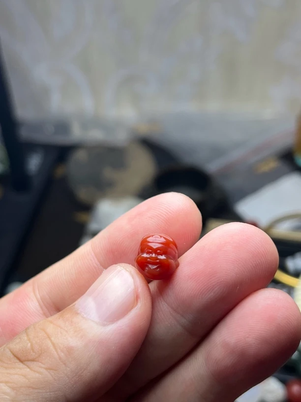 新人浮力，柿子红满色满肉财神爷前后直径10大➕mm