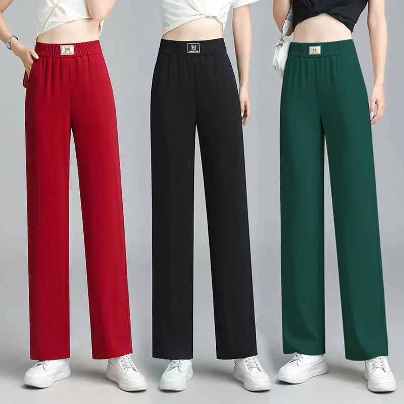 窄版直筒裤2025夏季爆款高腰显瘦宽松阔腿裤休闲垂感百搭时尚长裤