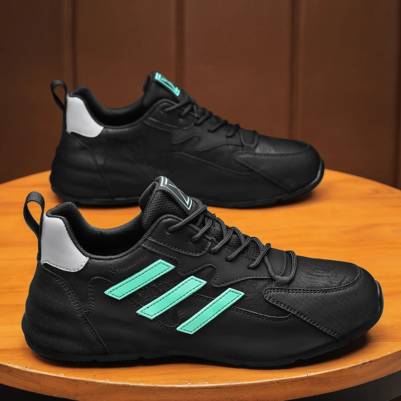 冬季加绒男鞋时尚休闲皮面透气包底鞋个性内增高休闲鞋秋冬手工鞋