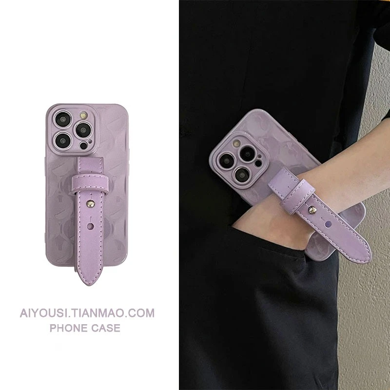 温柔奶油紫护腕iphone14手机壳13苹果12promax日韩小众11高级网红