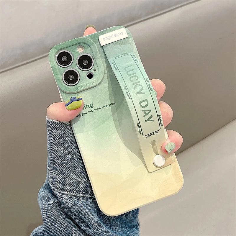 夏日小清新苹果15手机壳iphone14promax硅胶13腕带12新11网红潮牌
