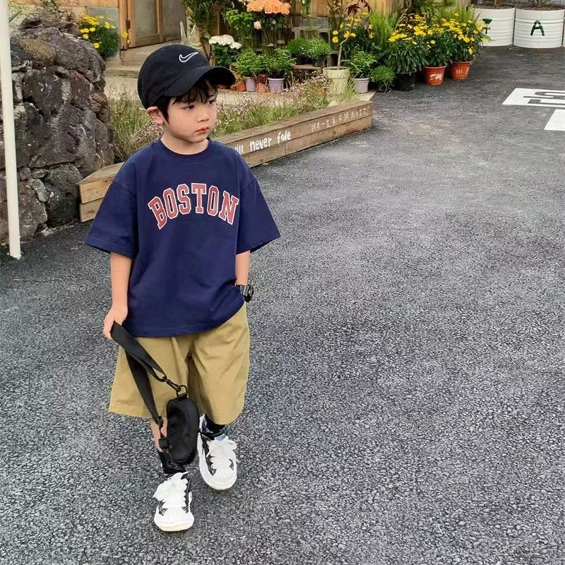 【100%纯棉】男童短袖2023新款儿童夏季宽松上衣韩版百搭套头衫潮