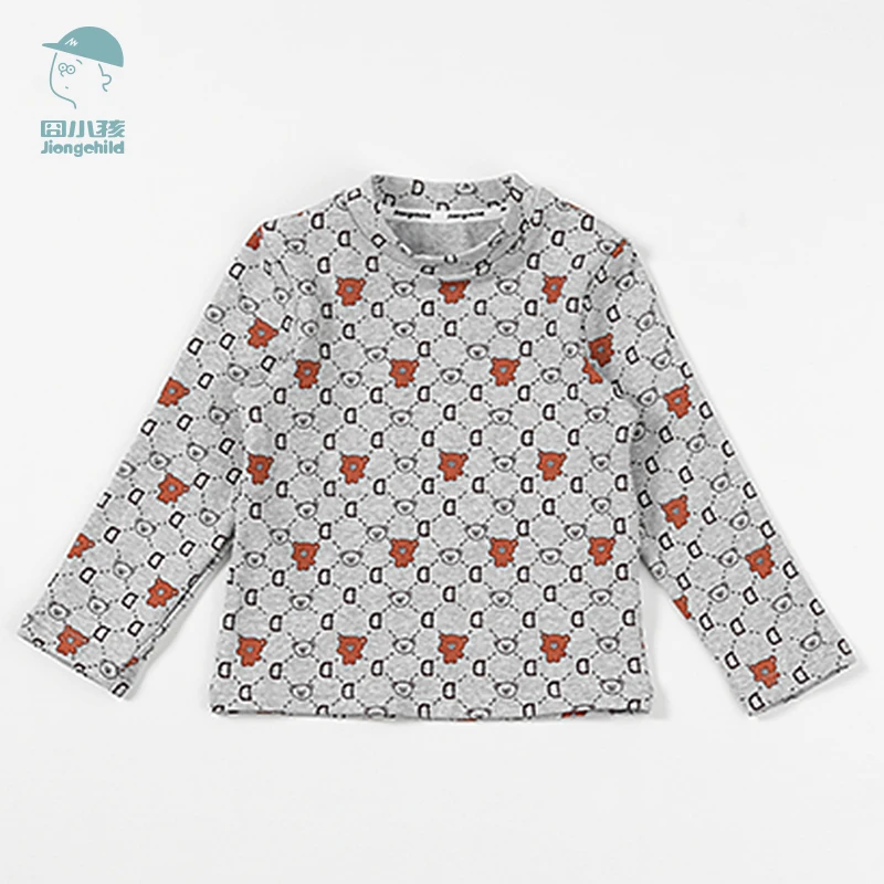 品牌女童T恤秋季中小童儿童卡通印花长袖打底衫潮男童XBT25836
