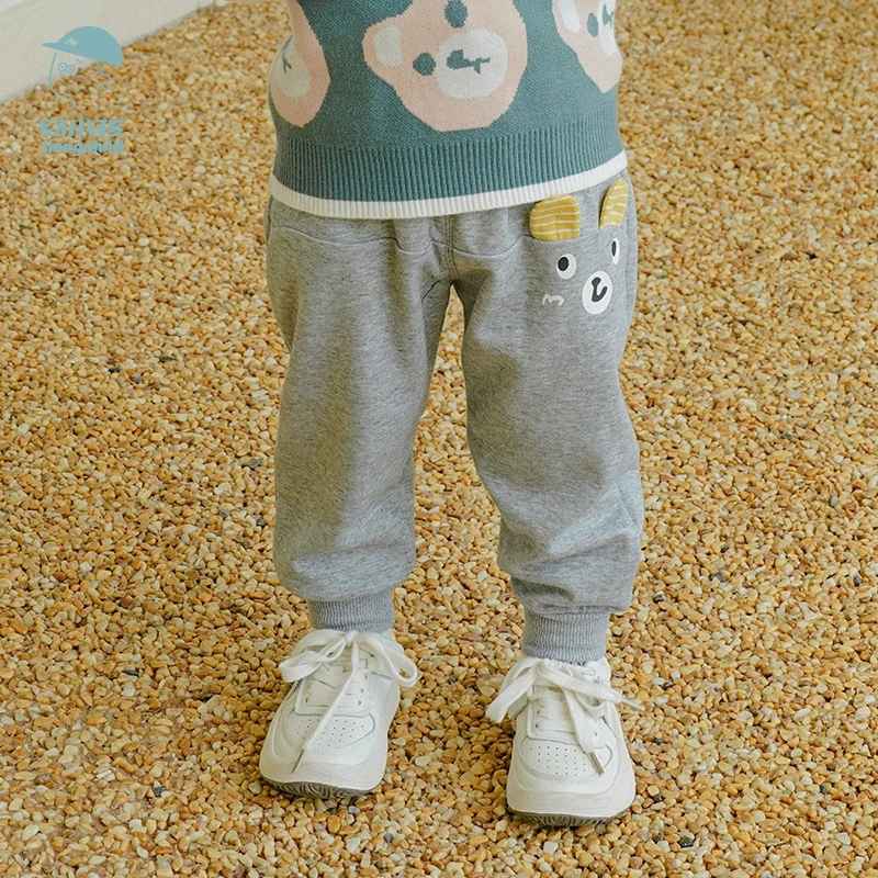 品牌童装男童裤子秋季新款休闲针织长裤儿童洋气运动裤XBK35725