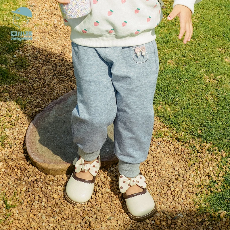 品牌中小女童洋气秋装裤子儿童装春秋款休闲针织卫裤潮XGK35729