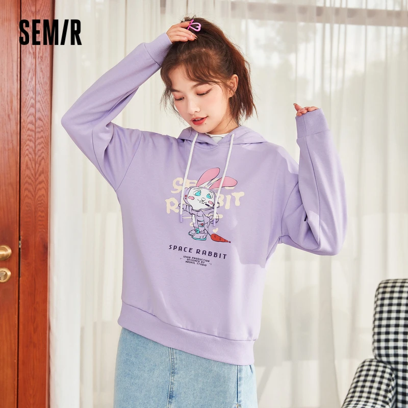 门店发货森马卫衣女连帽加绒大学生可爱宽松冬款长袖107821116008