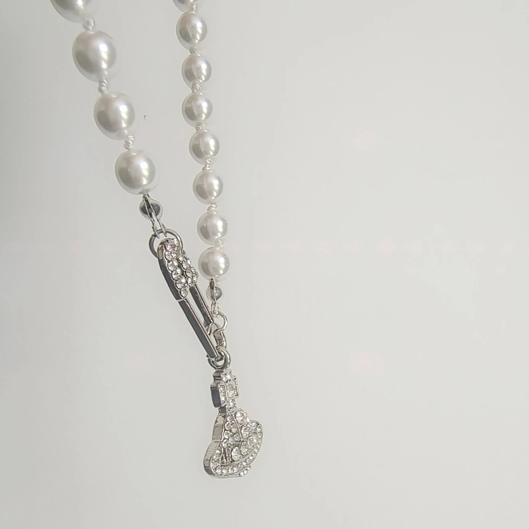 铜合金仿珍珠手链 3130别针土星珠珠手链