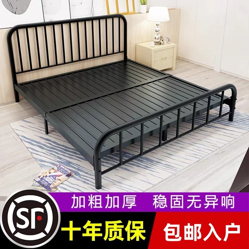 欧式简约铁艺床单人1.5米床1.8双人铁架床1.2宿舍床现代网红床架