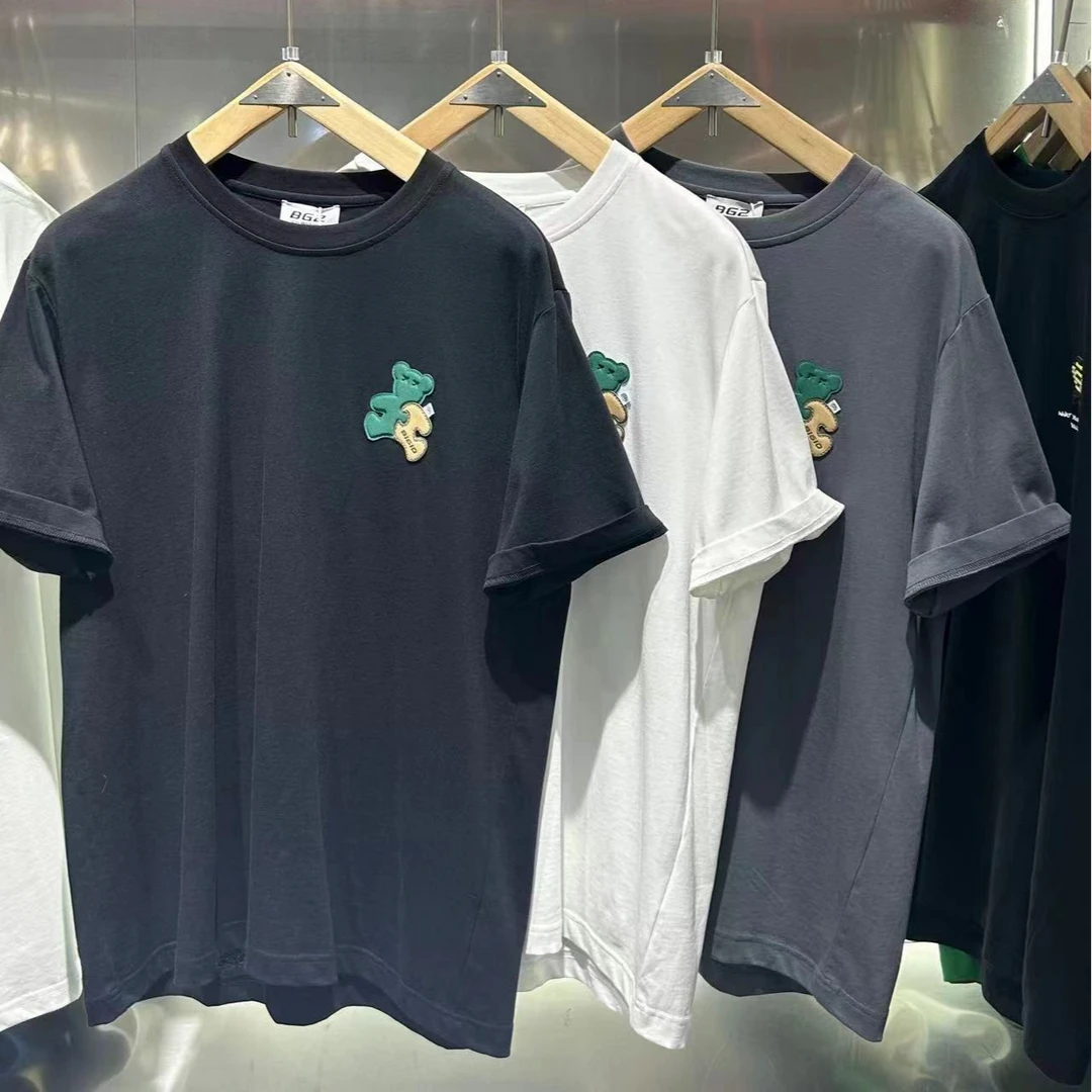 宽松通用圆领夏季短袖T恤半袖男士夏款潮流百搭薄款印花BG