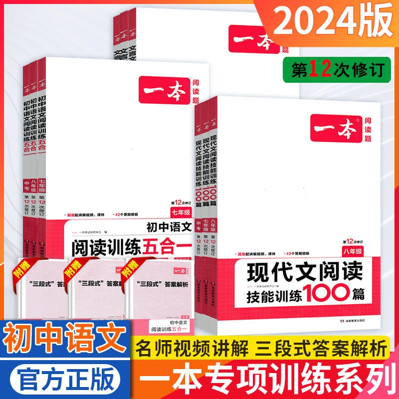2024新版一本初中语文阅读训练五合一七八九年级中考现代文言文阅