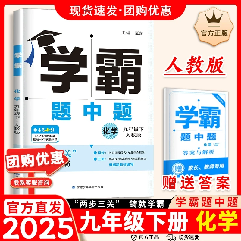 2025春学霸题中题九下化学人教版初中生9年级下册初三化学教材课