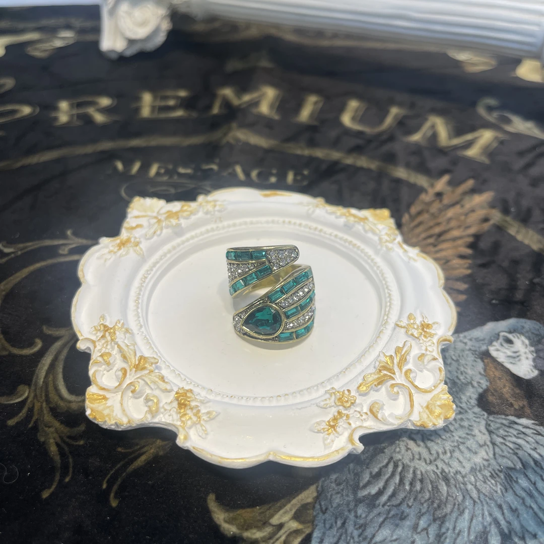 合金合成锆石戒指  中古款戒指个性气质轻奢KK-9890-7