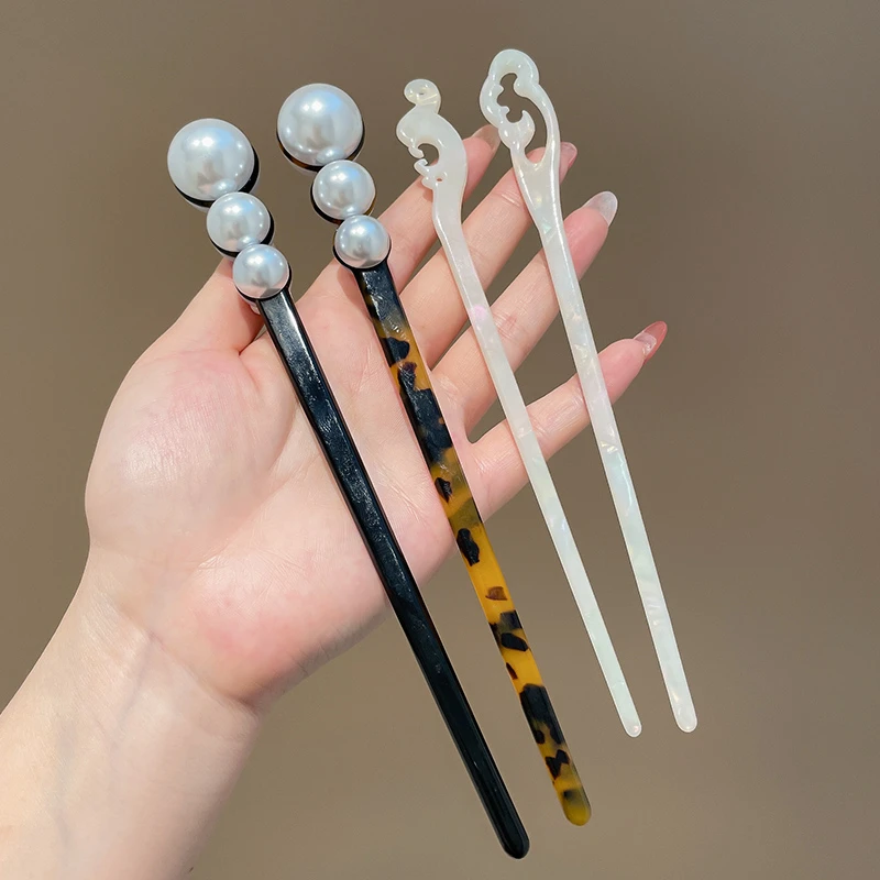 新中式发簪古风旗袍发簪子简约现代钗子日常盘发汉服头饰盘头发