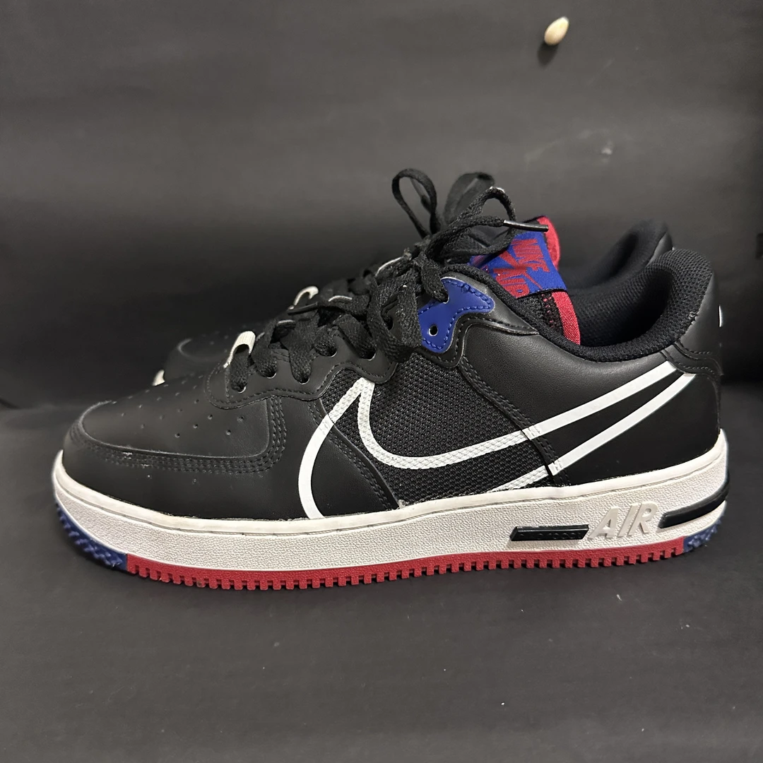 二手/42.5码Nike 空军一号黑红 低帮复古休闲鞋公价1199