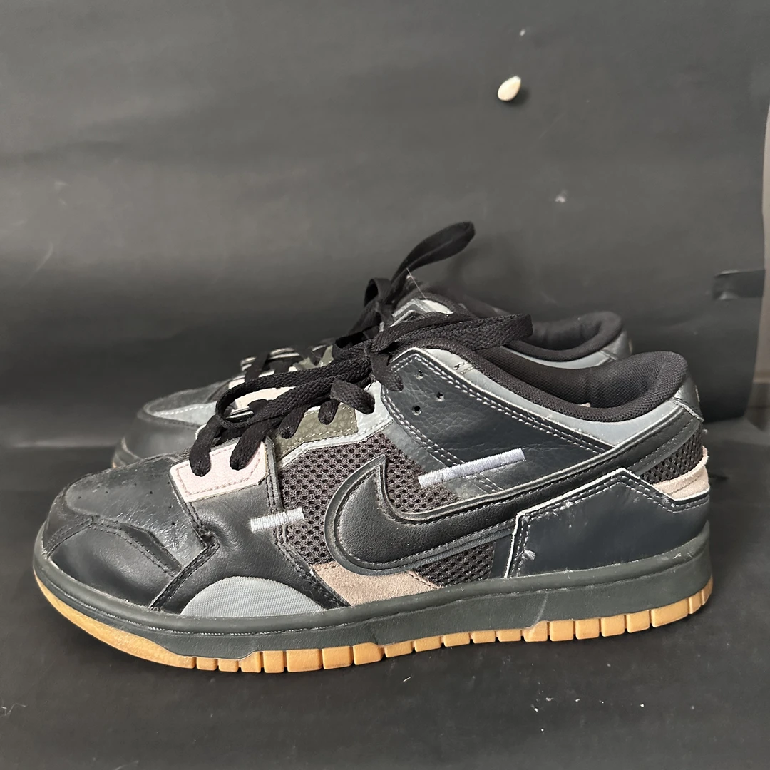 二手/42码Nike dunk 黑灰 缝合怪 低帮复古板鞋