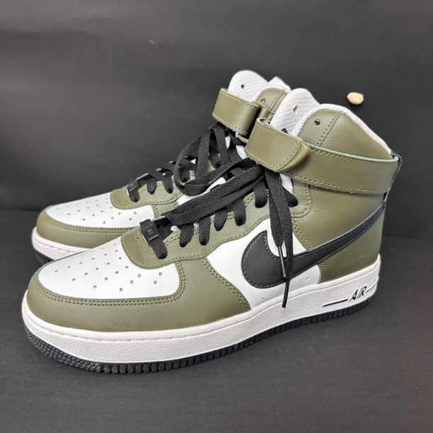 全新/42.5码Nike 空军一号 白绿 定制高帮复古篮球鞋板鞋假一赔四