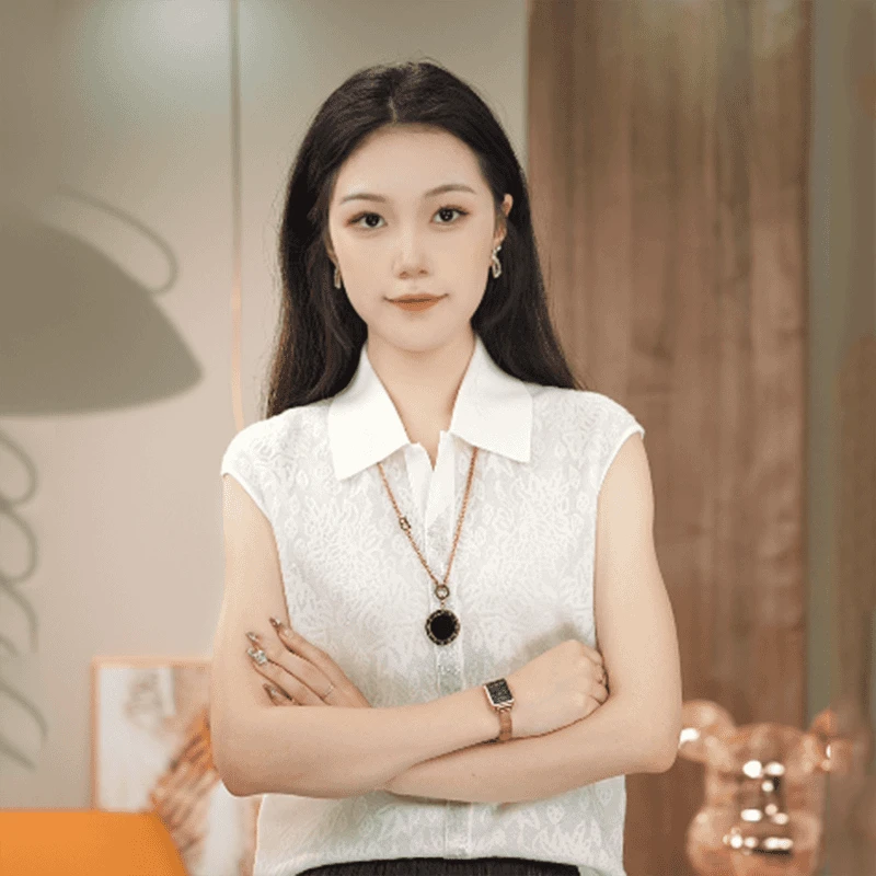 2024早秋季-奢华桑蚕丝-无袖针织提花气质上衣-2212