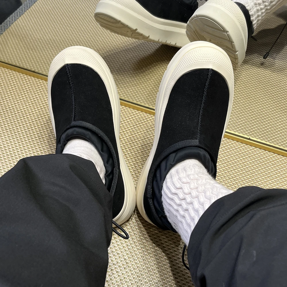 冬季加绒雪地靴男女情侣休闲保暖百搭防滑反绒皮厚底加厚