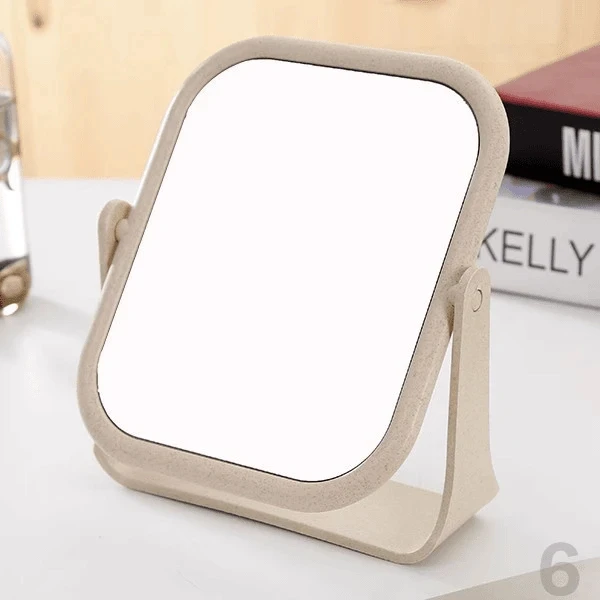 台式化妆镜网红少女心风桌面家用可立宿舍学生梳妆镜双面镜子